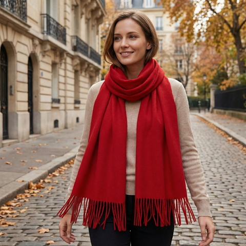 Szalik Krysta | Szal Zimowy Damski | Czysty Kaszmir