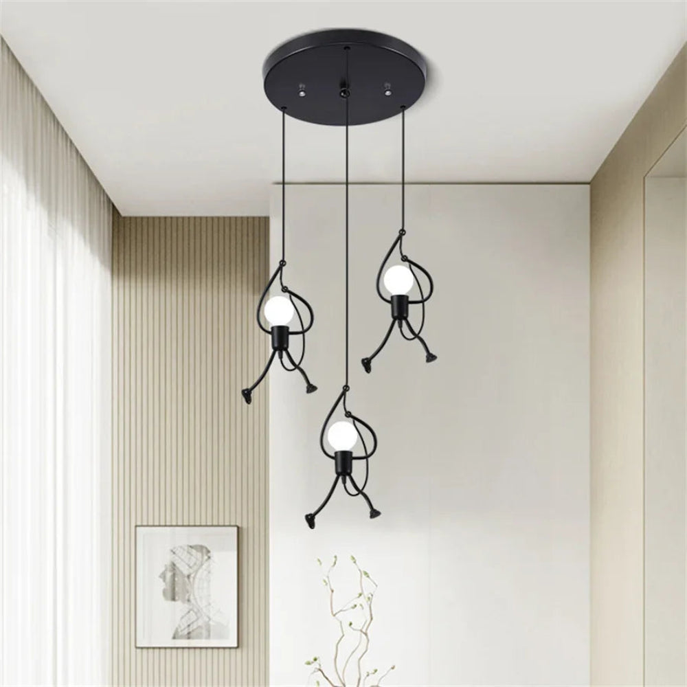 Lampa Postać Wisząca | Lampa Sufitowa Dekoracyjna | Metalowa Konstrukcja