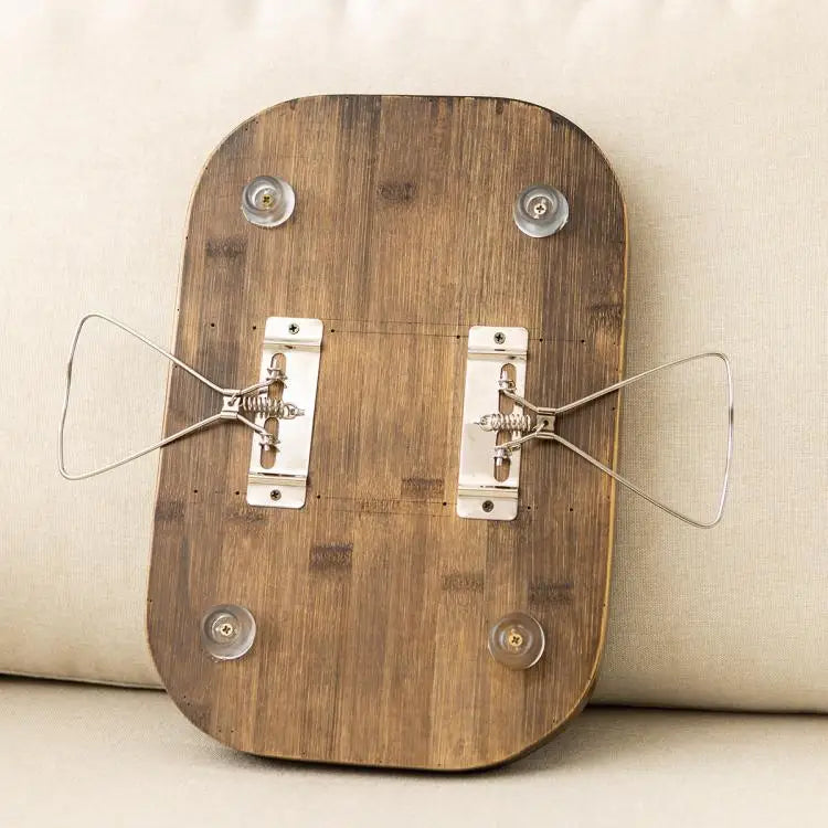 WoodClamp Taca na Poręcz | Akcesorium do Kanapy | Naturalny Bambusowy Design