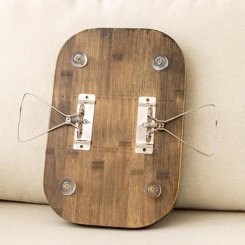 WoodClamp Taca na Poręcz | Akcesorium do Kanapy | Naturalny Bambusowy Design