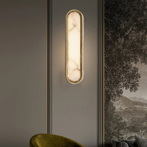 Lampa ścienna Arlo | Oświetlenie do sypialni | Marmur i metal