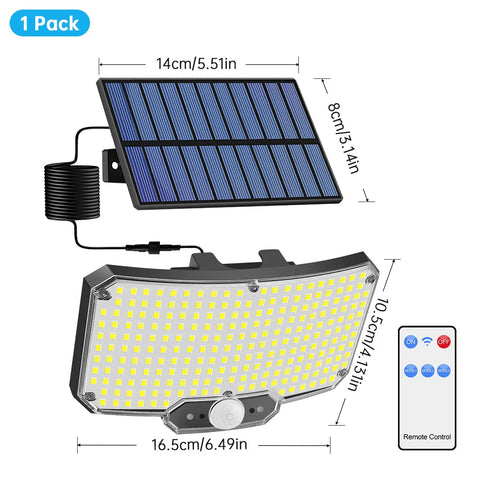 Lampa Solarna LumaTech | 234 LED COB | Czujnik Ruchu + Pilot | IP65 Oświetlenie Ogrodowe