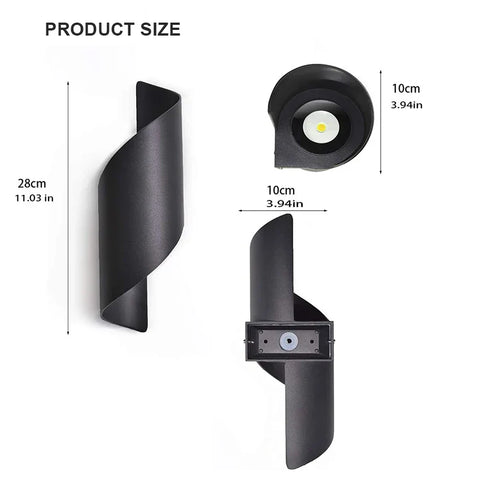 TwistGlow Lampa Ścienna LED | Nowoczesna Lampa Zewnętrzna | Wodoodporna IP65