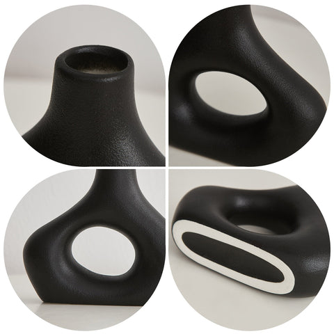 Zestaw Wazonów Freya | Rzeźbiarska Dekoracja Wnętrz | Ceramiczne Duo w Stylu Nordyckim