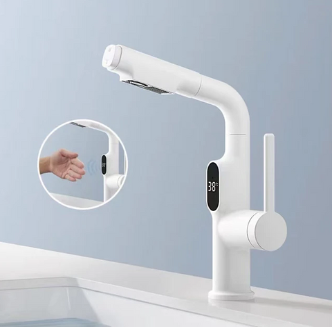 Kran z Wyświetlaczem LED | Inteligentna Bateria z Termometrem | 360° Wyciągana Wylewka