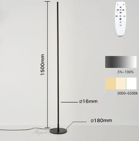 Lampa Podłogowa LED | Minimalistyczne Oświetlenie | Aluminium i Akryl