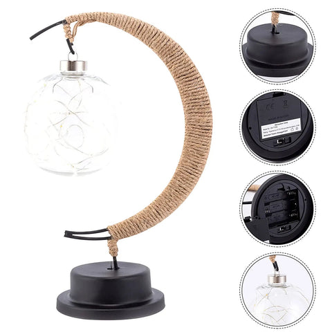 Lampa Enchanted Lunar | Lampka Dekoracyjna LED | Szklana Kula w Księżycu