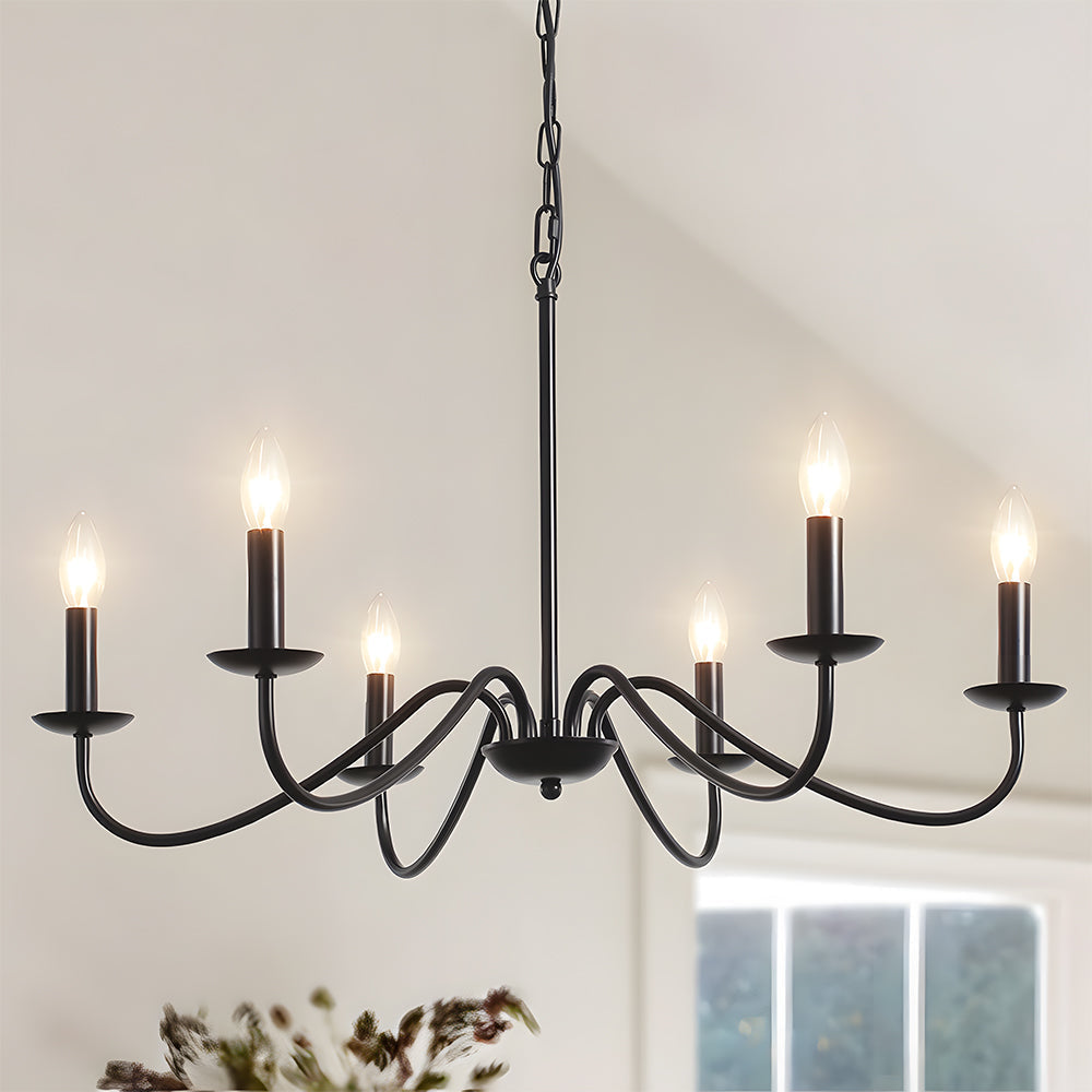 Żyrandol Elviro | Lampa Wisząca z Metalu | Klasyczna Forma Świecznikowa
