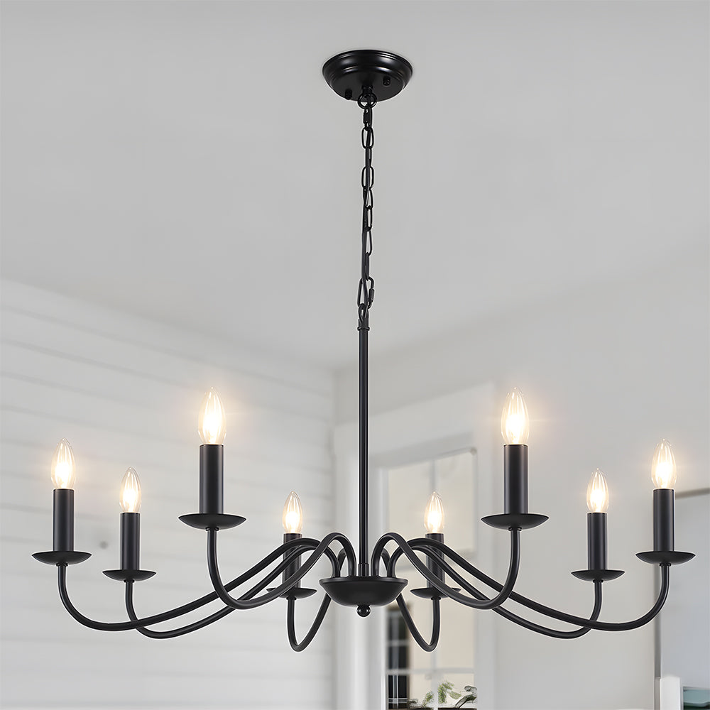 Żyrandol Elviro | Lampa Wisząca z Metalu | Klasyczna Forma Świecznikowa