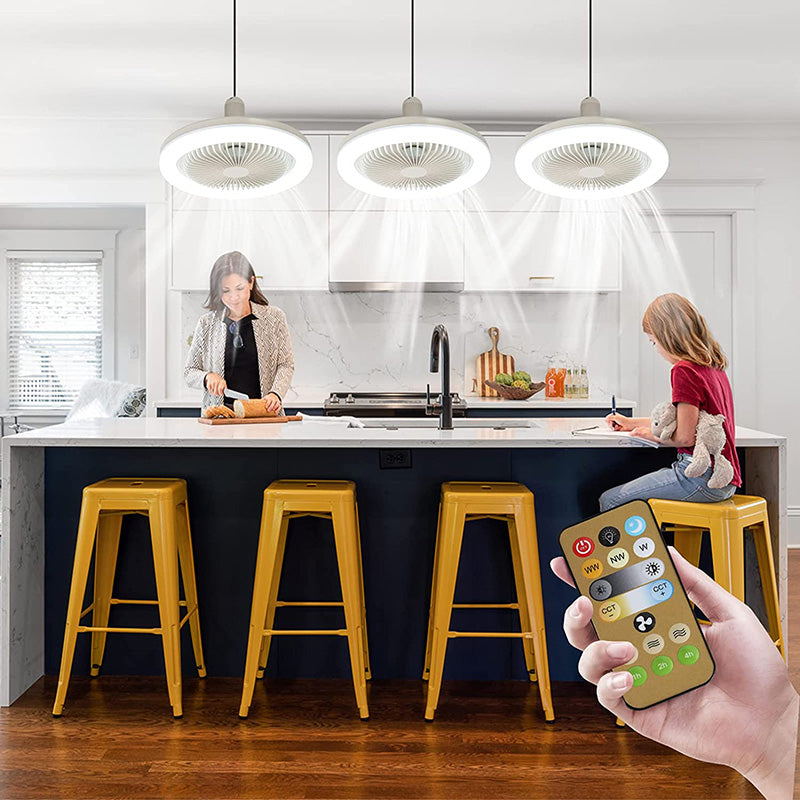 Lampa Sufitowa SocketAir | Lampa z Wiatrakiem | LED i Pilot Bezprzewodowy