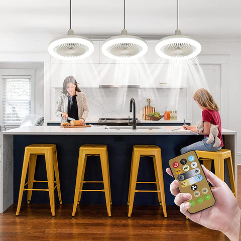 Lampa Sufitowa SocketAir | Lampa z Wiatrakiem | LED i Pilot Bezprzewodowy