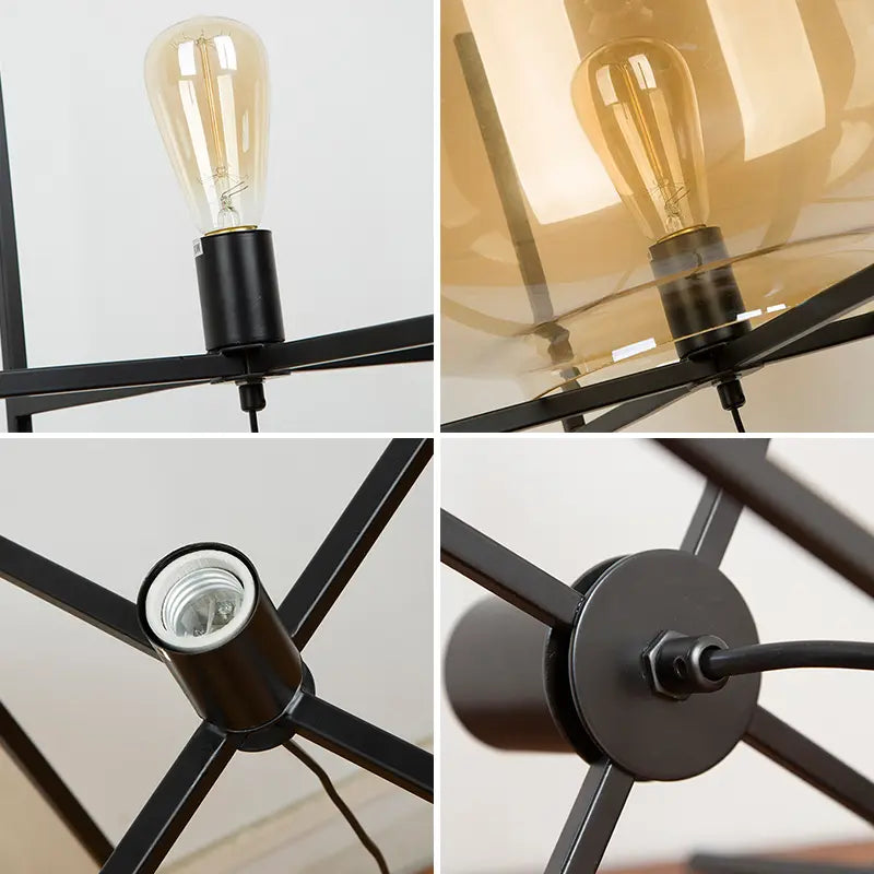 Lampa Podłogowa Riva | Lampa Stojąca | Szkło Dymione i Metal