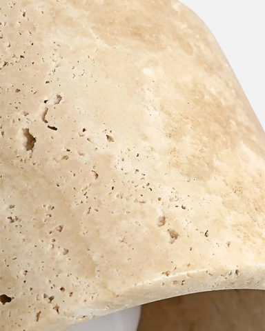 Plafon Luno | Lampa sufitowa z trawertynu | Kamień i drewno