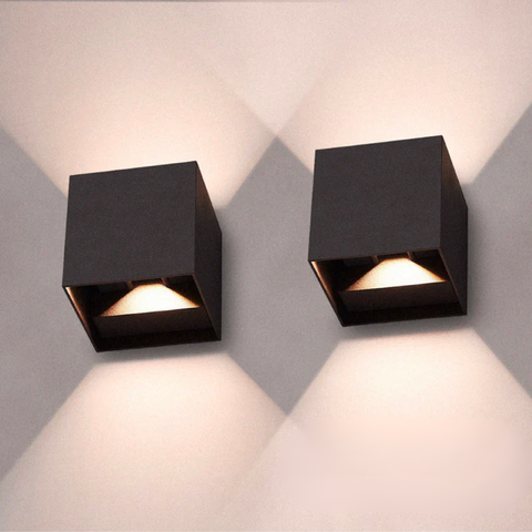 Lampa Cubis | Kinkiet LED ścienny | Minimalistyczna kostka z efektem góra–dół