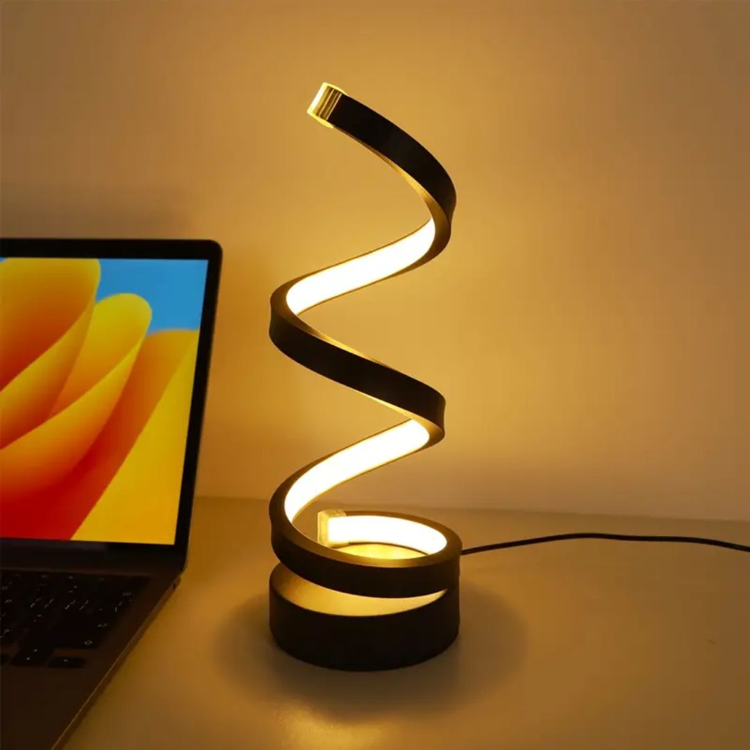 SPIRALEK | Lampa Stolikowa LED | Światło Dekoracyjne w Stylu Nowoczesnym