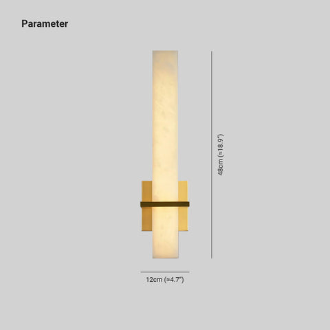 Kinkiet Linea | Lampa ścienna z alabastru | Wydłużona forma wertykalna
