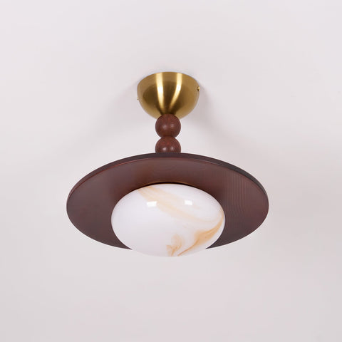 Lampa sufitowa Luno | Oświetlenie dekoracyjne | Drewno i alabaster syntetyczny