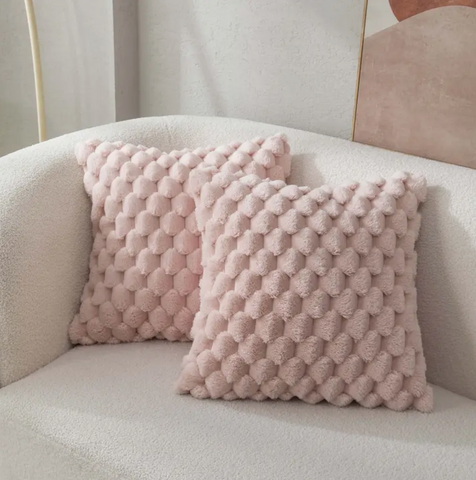 MellowWeave | Dekoracyjna poduszka z pikowaną fakturą | Miękka tkanina pluszowa