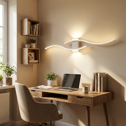 Kinkiet Auria | Nowoczesne Oświetlenie Ścienne | Złota Lampa LED w Fali