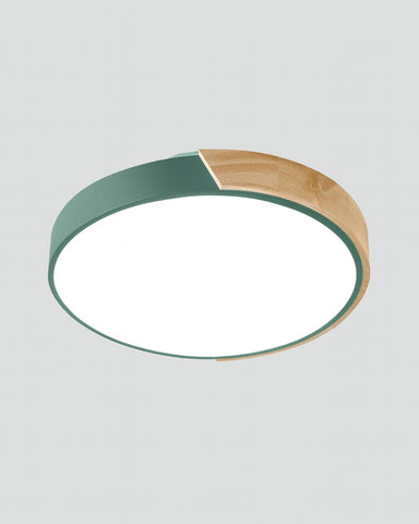 Plafon Liora | Lampa LED Sufitowa | Drewno i Kolorowy Akcent