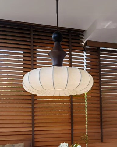 Lampa Wisząca Luno | Lampa sufitowa do salonu | Jedwabny klosz