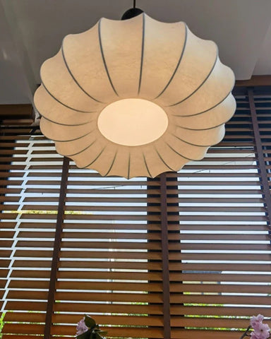 Lampa Wisząca Luno | Lampa sufitowa do salonu | Jedwabny klosz