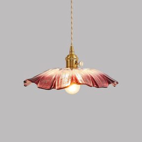 Flora Verde | Lampa wisząca szklana | Klosz w kształcie liścia