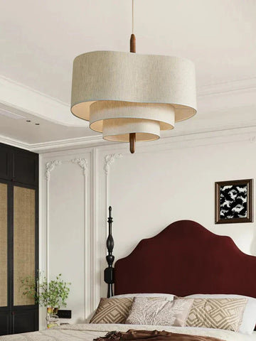 Lampa Wisząca Sorelia | Lampa Sufitowa z Tkaninowym Kloszem | Wielowarstwowa Forma