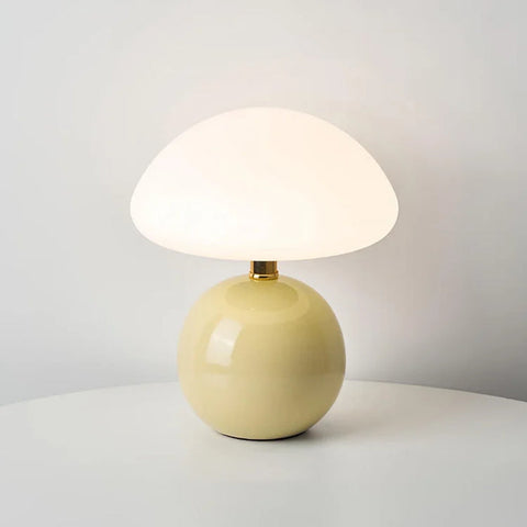 Lampka Creama | Lampka Stolikowa w Stylu Bauhaus | Ceramiczna Podstawa Grzybek