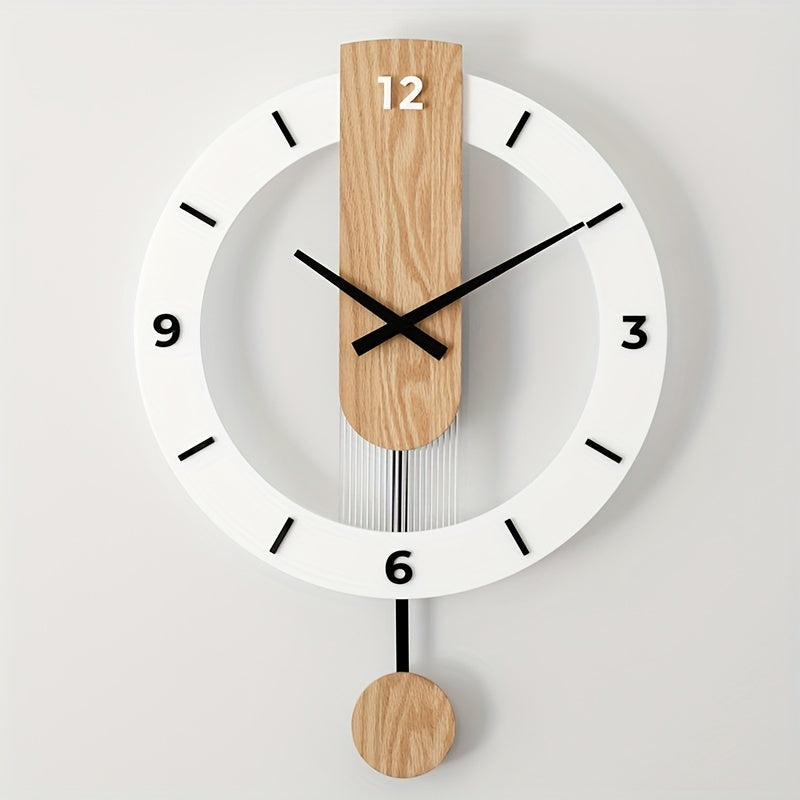 Zegar Ścienny Pendula | Nowoczesny Minimalizm | Drewno i Akryl