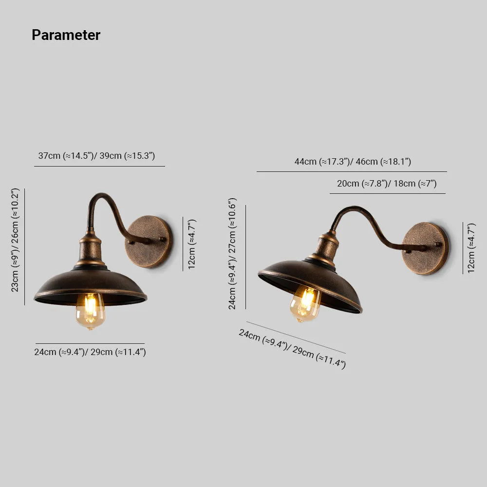 Kinkiet ogrodowy Runo | Lampa ścienna z metalu | Styl vintage IP44