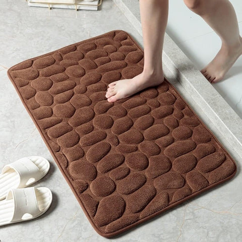 Dywanik Łazienkowy SoftStone | Mata Antypoślizgowa | Coral Fleece z Efektem 3D