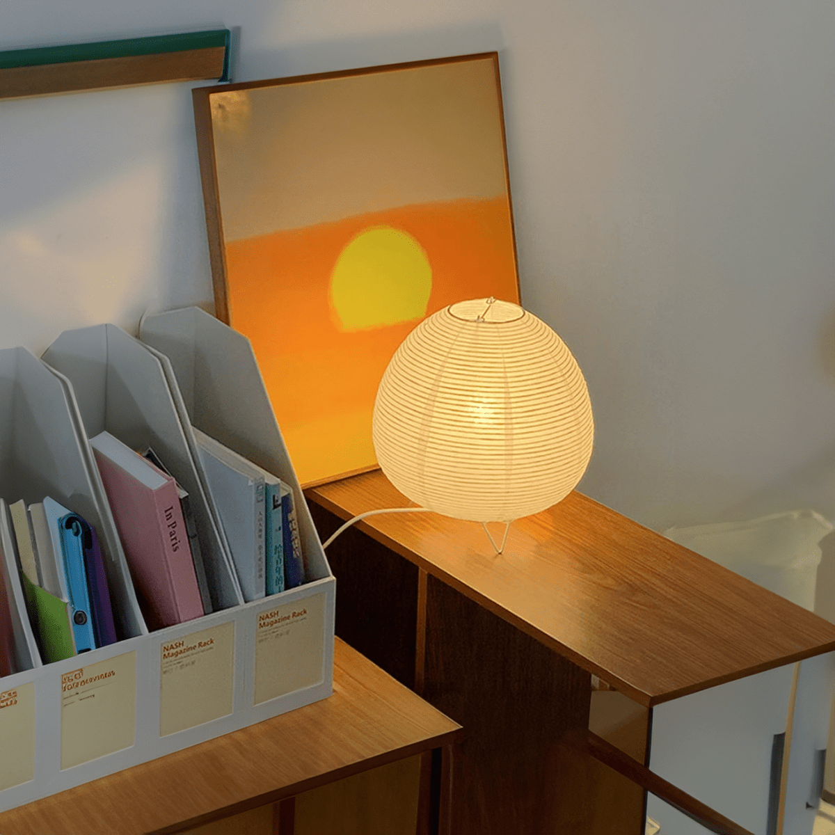 Lampa Stołowa Kumo | Japońska Lampa Papierowa | Styl Wabi-Sabi i Japandi