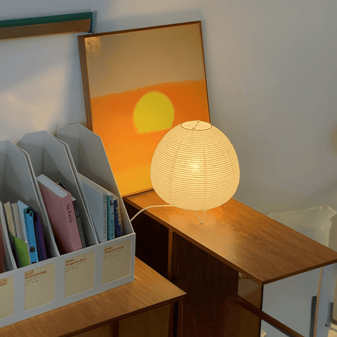 Lampa Stołowa Kumo | Japońska Lampa Papierowa | Styl Wabi-Sabi i Japandi