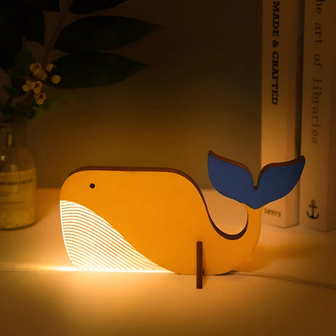 Lampka Dziecięca Tukan | Dekoracyjna Lampka Nocna | Drewno i Akryl LED
