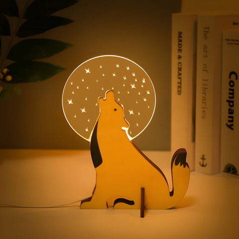 Lampka Dziecięca Tukan | Dekoracyjna Lampka Nocna | Drewno i Akryl LED