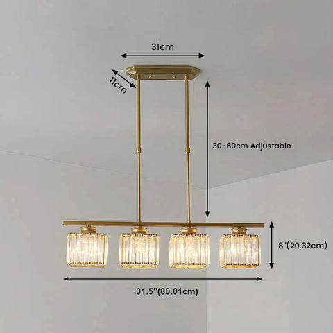 Lampa Wisząca Trevia | Żyrandol z Kryształowymi Kloszami | Metalowa Konstrukcja