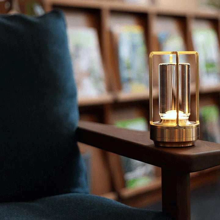 LATARNIA LUMIRA | Kryształowa Lampa LED | Dotykowa, USB, Styl Natural Elegance