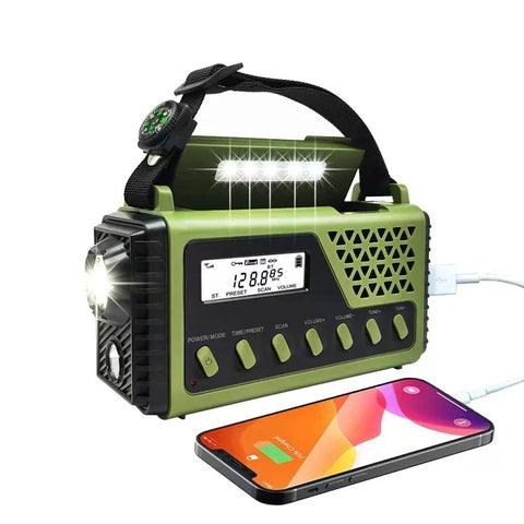 Radio Outdoorowe Trexon | Radio Awaryjne z Kompasem | Bluetooth, Latarka, Powerbank