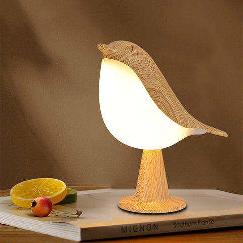 Birdy Glow | Lampka Nocna Dekoracyjna | Korpus Imitujący Drewno