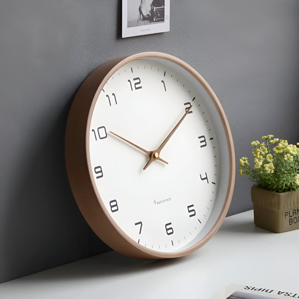 Nordwood Silent | Zegar ścienny cichy | Minimalistyczny design z drewna