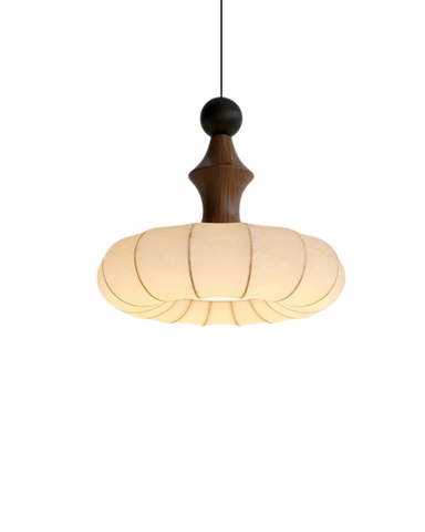 Lampa Wisząca Luno | Lampa sufitowa do salonu | Jedwabny klosz