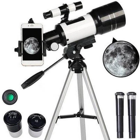 StellaView 70 | Teleskop astronomiczny dla początkujących | Soczewka 70mm i statyw aluminiowy