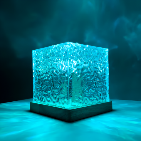 Projektor Świetlny OceanWave | Dekoracyjna Lampa LED | Drewno i Akryl