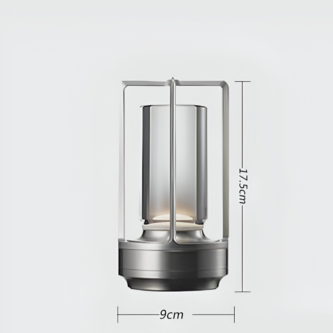 Lampa Aurea | Lampka stołowa LED | Elegancka forma latarni z metalowym wykończeniem