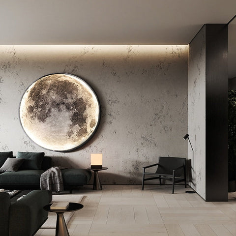 Lampa Ścienna Księżyc | Efekt 3D | LED ze Ściemniaczem i Pilotem