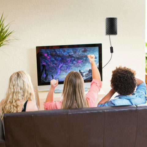 Wewnętrzna Antena TV | Antena Cyfrowa do Telewizji 4K | Wzmacniana Zasięgiem