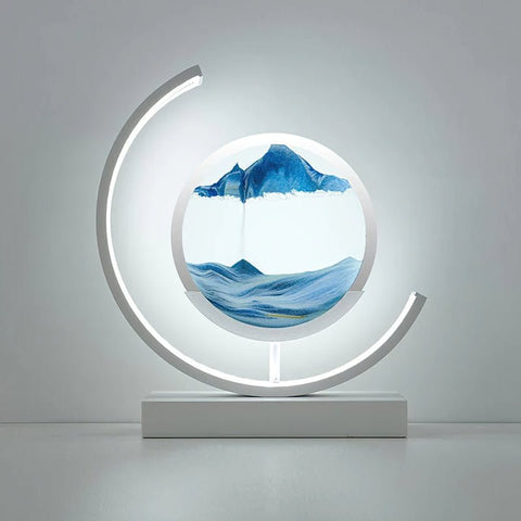 Lampa z Piaskowym Krajobrazem | Dekoracyjna Lampa LED | Ruchoma Sztuka