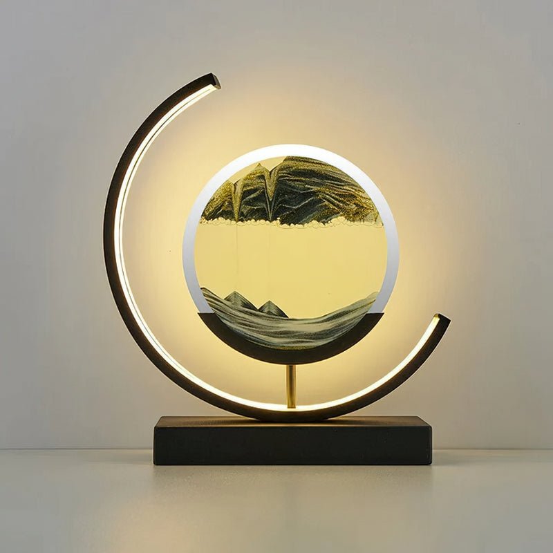 Lampa z Piaskowym Krajobrazem | Dekoracyjna Lampa LED | Ruchoma Sztuka