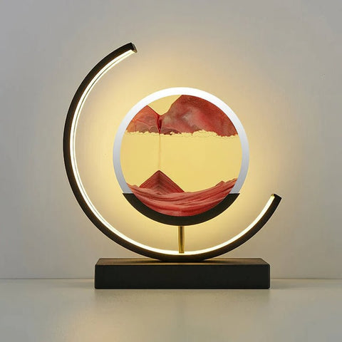 Lampa z Piaskowym Krajobrazem | Dekoracyjna Lampa LED | Ruchoma Sztuka
